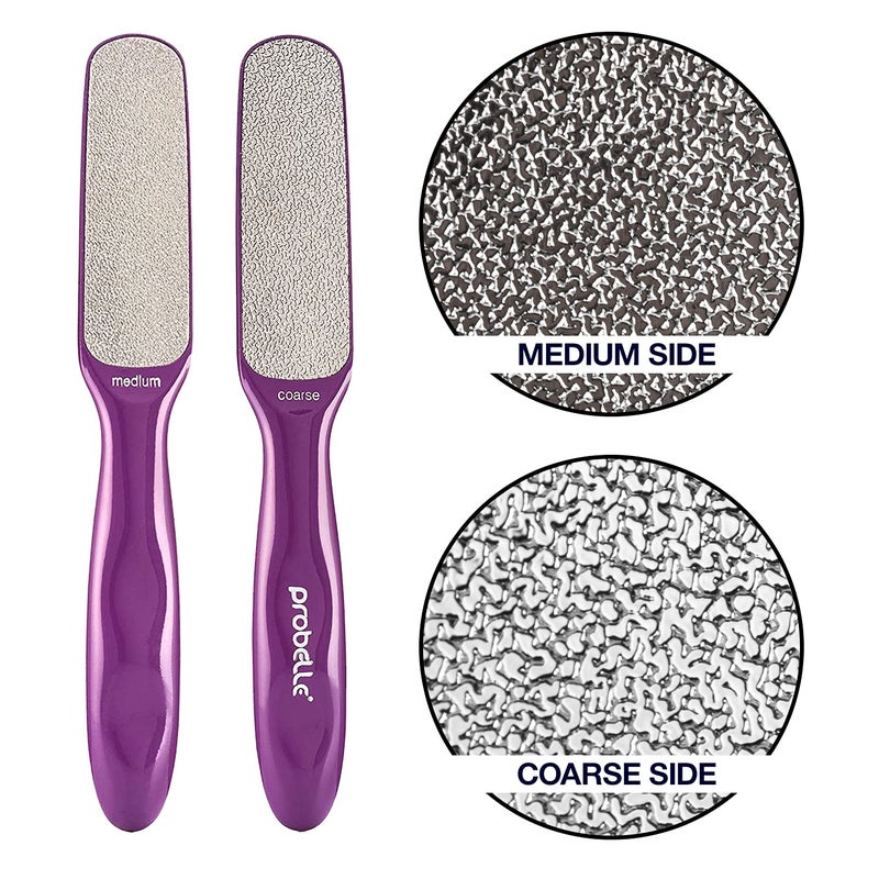 Probelle Double Sided Multidirectional Nickel Foot File Callus Remover - Immediately Reduces calluses and Corns to Powder for Instant Results  Safe Tool (Purple) - Image 2